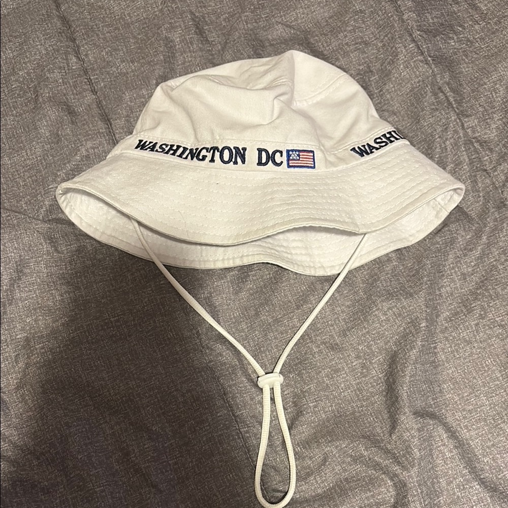 White Washington DC Bucket Hat